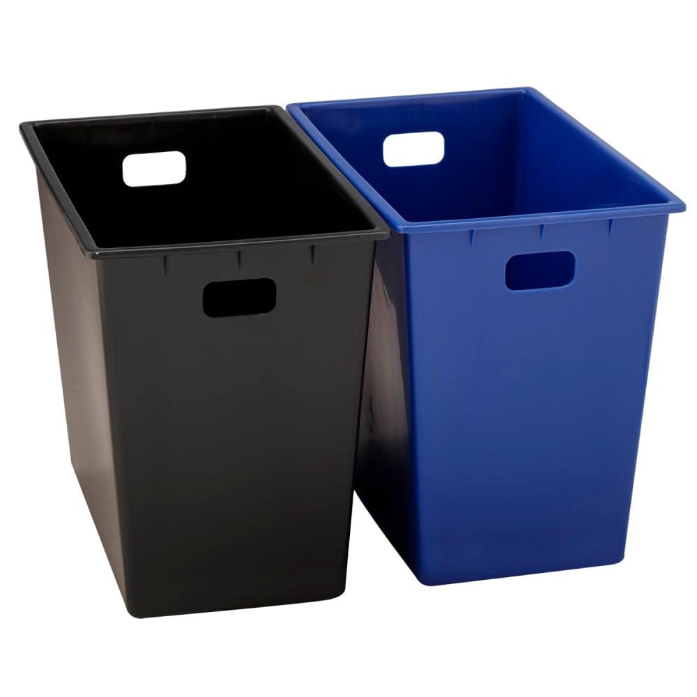 Erwyn Products Cordoba Family Recycle Wastebasket Liners, 32-Quart, Black/Blue, Set Of 6 Liners MPN:68773L