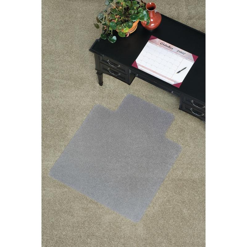 ES Robbins Everlife Chairmat with Lip - Carpeted Floor - 48in Length x 36in Width x 0.75in Thickness - Lip Size 10in Length x 20in Width - Vinyl - Clear MPN:122073