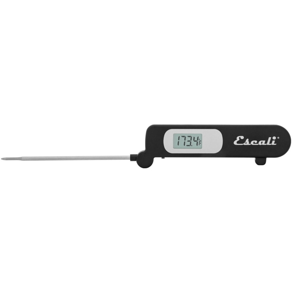 Escali Folding Digital Thermometer - 49 deg.F (-45 deg.C) to 392 deg.F (200 deg.C) - Alarm, Oven Safe, Easy to Read, Compact, Flexible Probe, Foldable, Portable - MPN:DH3