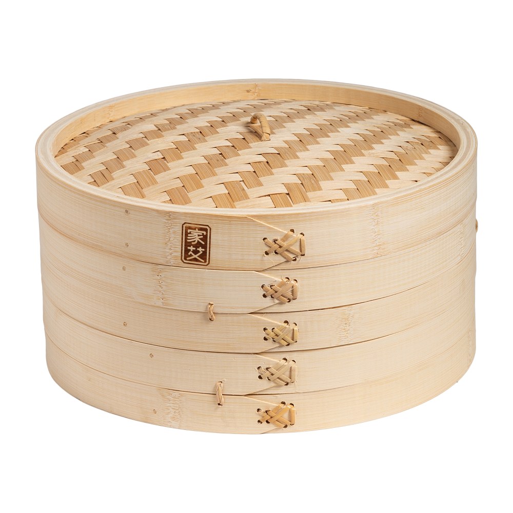 Joyce Chen 2-Tier Bamboo Steamer Baskets With Lid, 6-1/4inH x 12inW x 12inD MPN:J26-0012