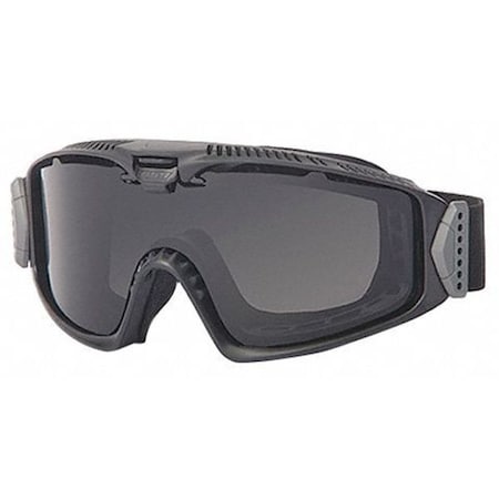 Safety Goggles, Anti-Fog, Adjustable Ventilation System, Clear and Smoke Lens, Black, Influx Series MPN:EE7018-01