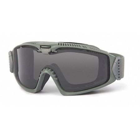 Safety Goggles, Anti-Fog, Adjustable Ventilation System, Clear and Smoke Lens, Green, Influx Series MPN:EE7018-07