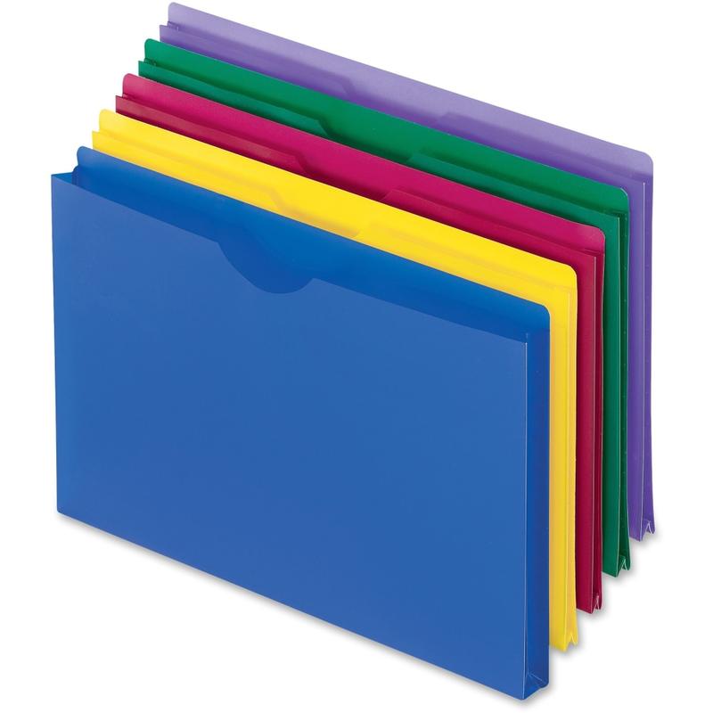 Pendaflex Translucent Poly File Jackets, 1in Expansion, Legal Size, Assorted Colors, Pack Of 5 Jackets MPN:50993