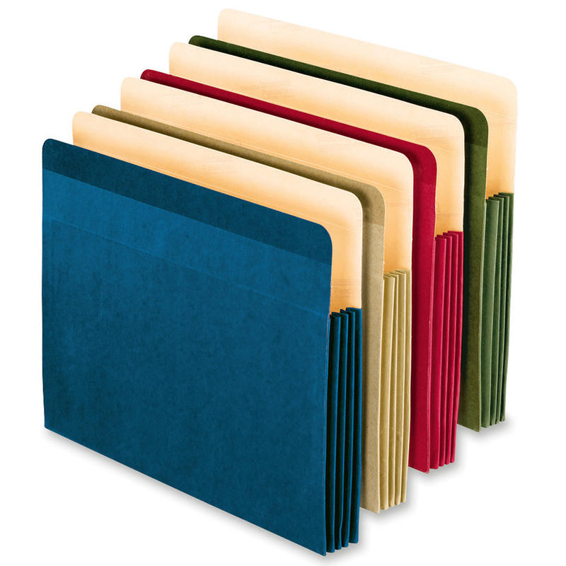 Oxford Expanding File Pockets, Letter Size, 3 1/2in Expansion, 100% Recycled, Assorted, Box Of 4 MPN:90164