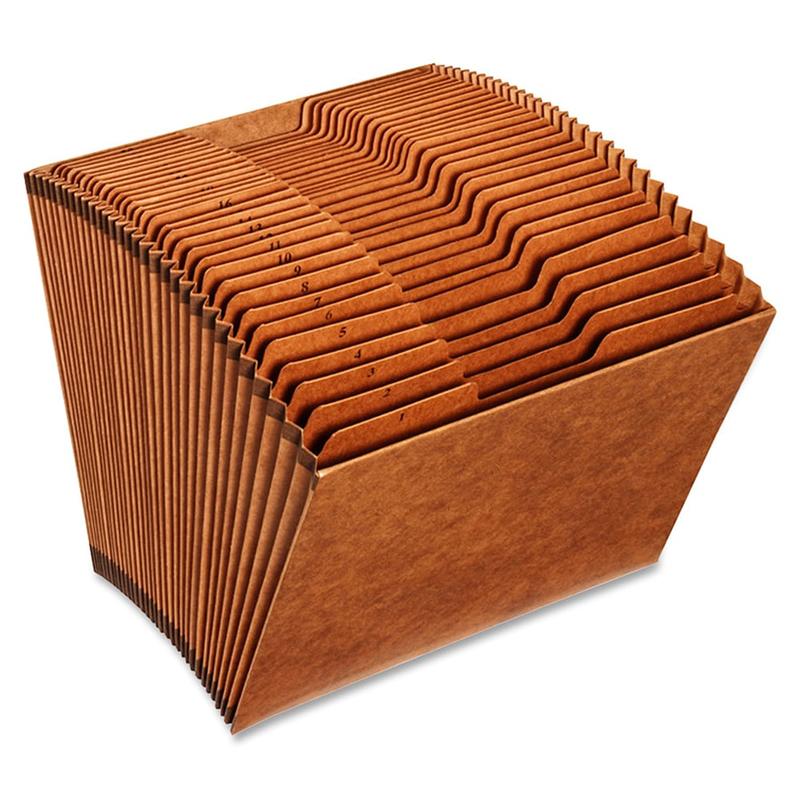 Globe-Weis High-Quality Daily Expanding File, Letter Size, 31 Pockets, 1-31, Brown MPN:R217DHD