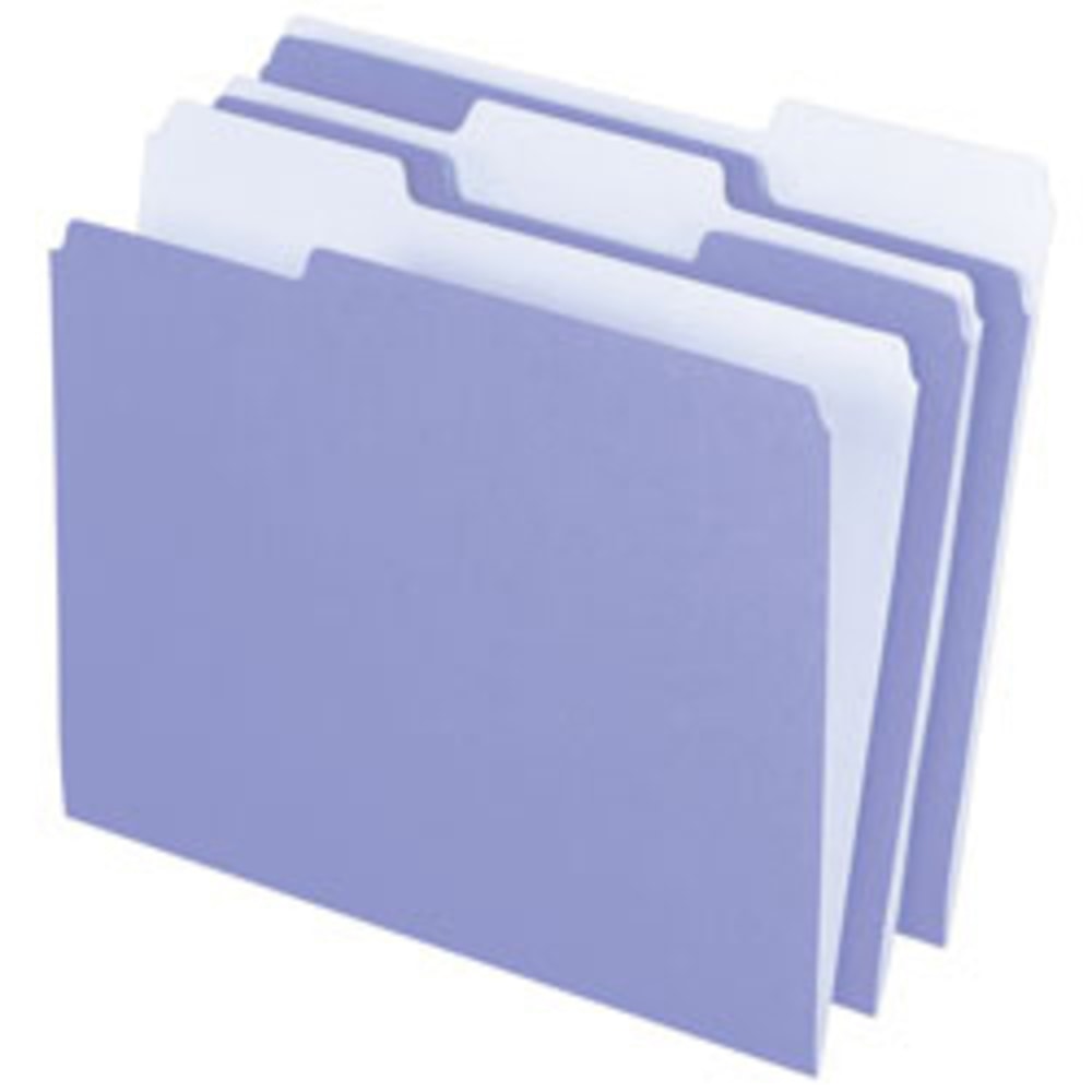 Pendaflex 2-Tone Color Folders, 1/3 Cut, Letter Size, Lavender, Pack Of 100 MPN:15213LAV