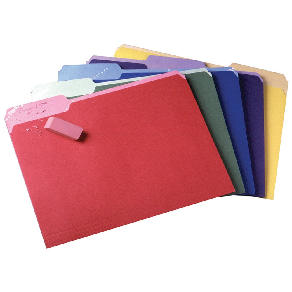 Pendaflex Color File Folders, Erasable Tabs, 1/3 Cut, Letter Size, Assorted Colors, Pack Of 30 MPN:84370