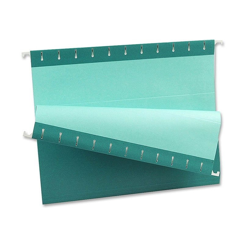 Oxford Color 1/5-Cut Hanging Folders, Letter Size, Teal, Box Of 25 MPN:81614
