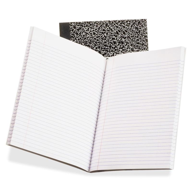 Oxford Tops Composition Notebook, 7-7/8in x 10in, College Ruled, 80 Sheets, Black Marble MPN:26252