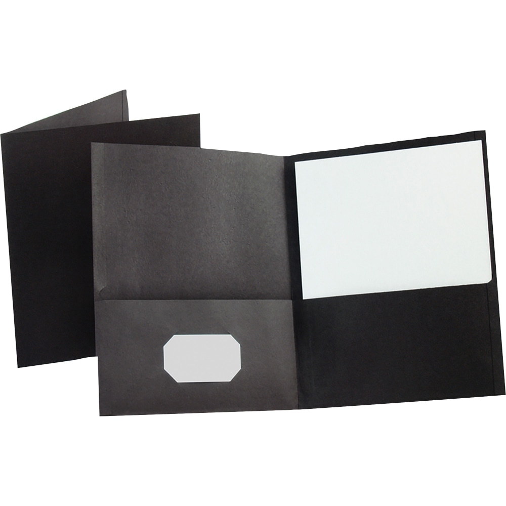 Esselte Letter-Size Twin-Pocket Report Covers, Black, Box Of 25 MPN:57506
