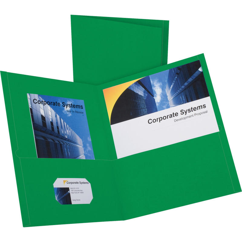 Esselte Letter-Size Twin-Pocket Report Covers, Hunter Green, Box Of 25 MPN:57556