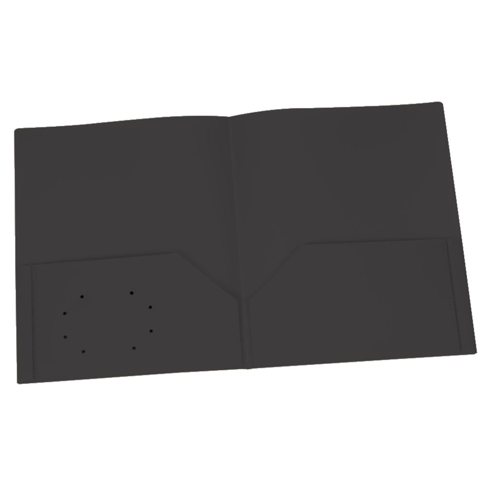 Oxford Poly 2-Pocket Portfolios, Black, Pack Of 25 Portfolios MPN:ESS76015