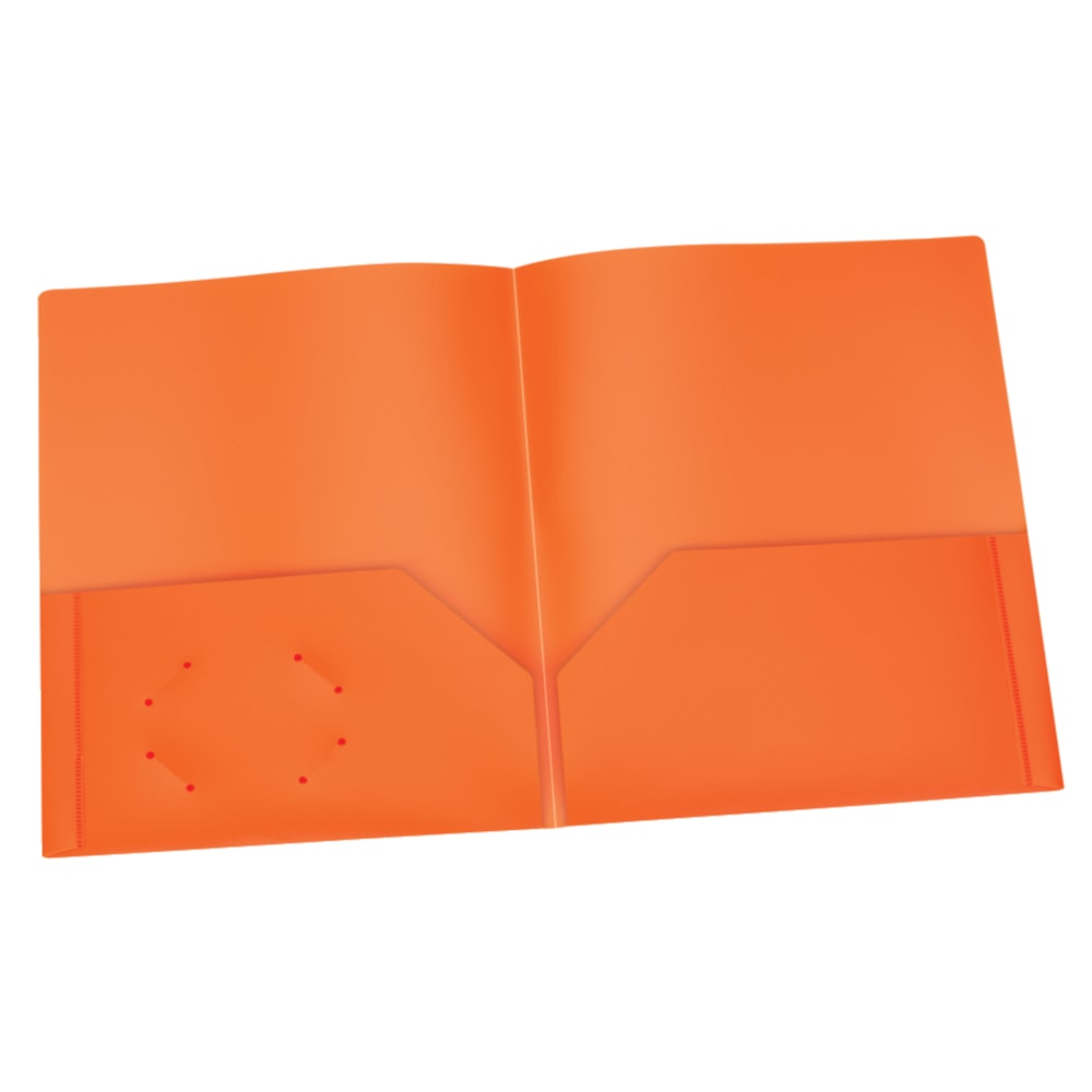 Oxford Poly 2-Pocket Portfolios, Letter Size, Orange, Pack Of 25 Portfolios MPN:ESS76016