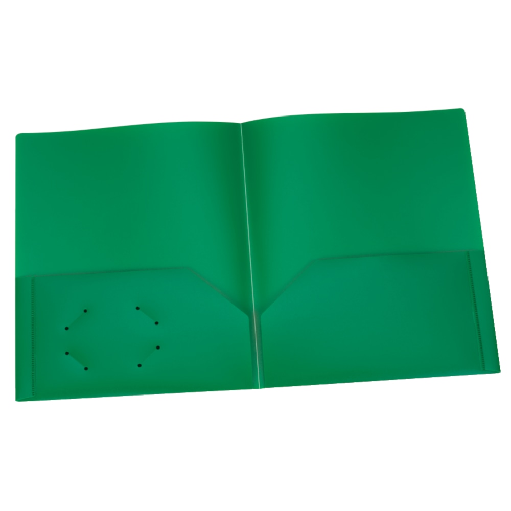 Oxford Poly 2-Pocket Portfolios, Letter Size, Green, Pack Of 25 Portfolios MPN:ESS76017
