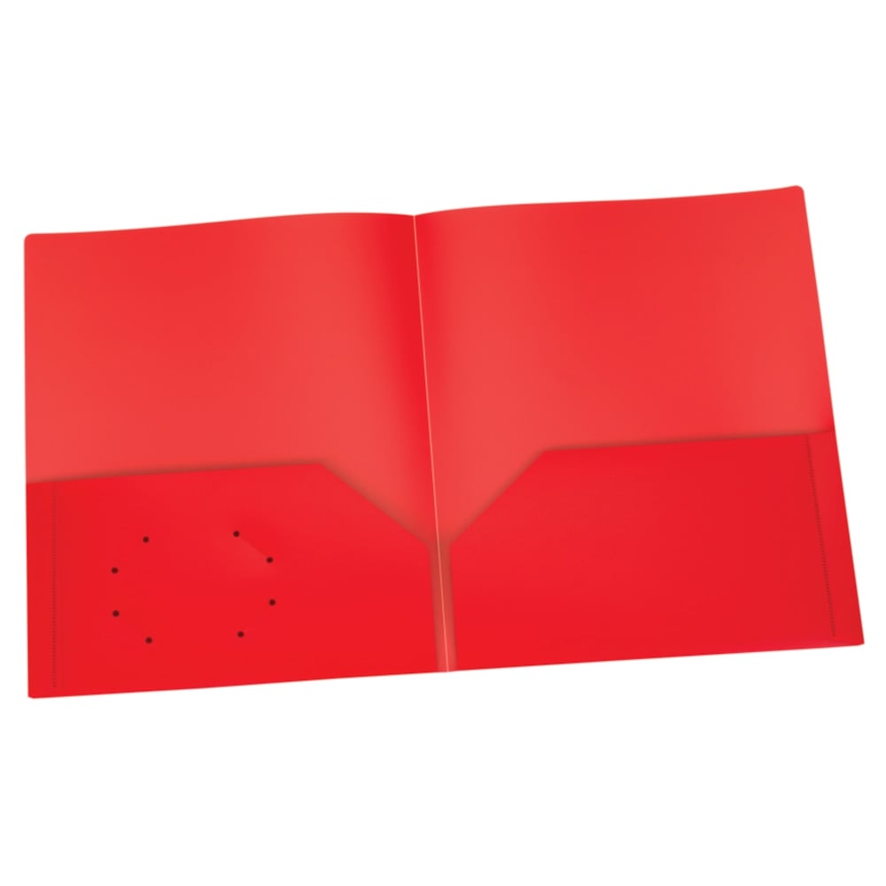Oxford Poly 2-Pocket Portfolios, Letter Size, Red, Pack Of 25 Portfolios MPN:ESS76018