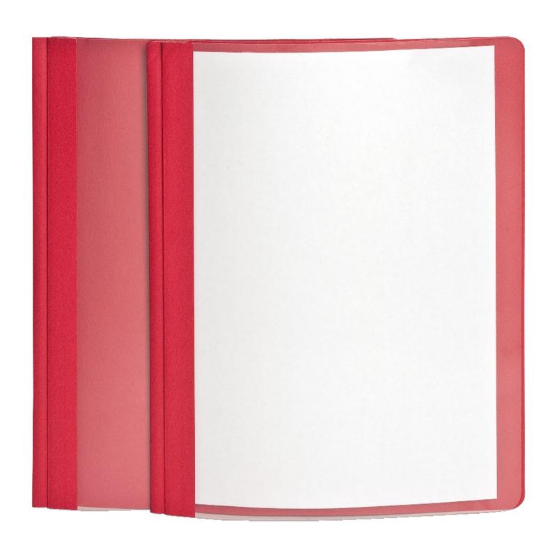 Oxford Clear-Front Report Covers, 8 1/2in x 11in, Red, Pack Of 25 MPN:55811