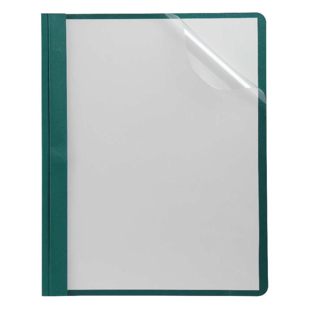 Oxford Clear-Front Report Covers, 8 1/2in x 11in, Hunter Green, Pack Of 25 MPN:55856