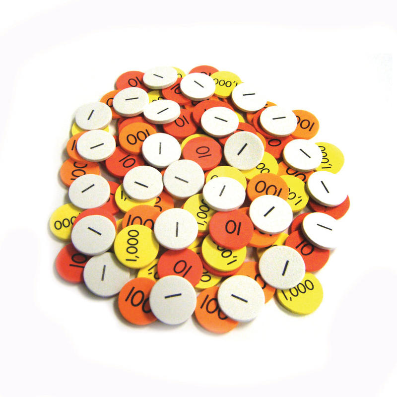Sensational Math Class Set Place Value Discs, 1in, Assorted Colors, Grade 1 - 4, Pack Of 1, 500 Discs MPN:ELP626654
