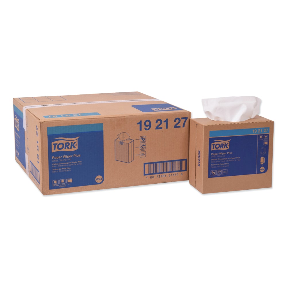 Tork Multipurpose Paper Wipers, 9-1/4in x 16-1/4in, White, 100 Sheets Per Box, Carton Of 8 Boxes MPN:192127