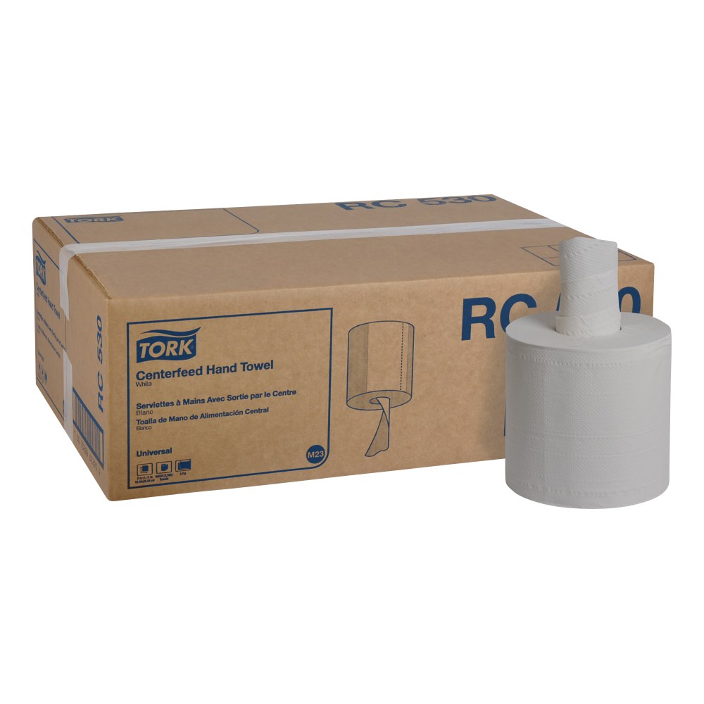 Tork Centerfeed Hand Towel, 2-Ply, 7.6 x 11.75, White, 530/Roll, 6 Roll/Carton MPN:RC530