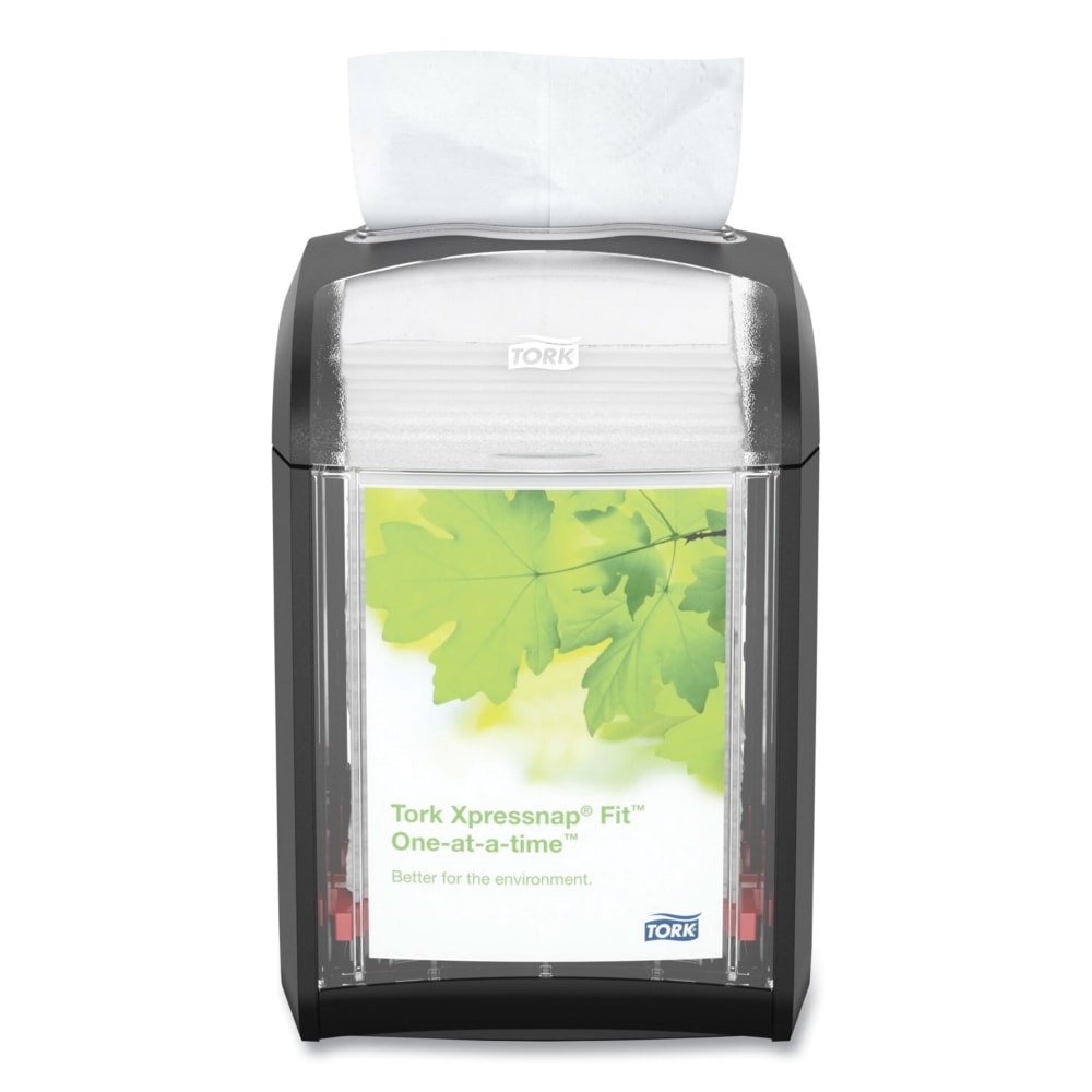 Tork Xpressnap Fit Napkin Dispenser, Tabletop, 6-3/4inH x 4-7/16inW x 5-5/8inD, Black MPN:7232000