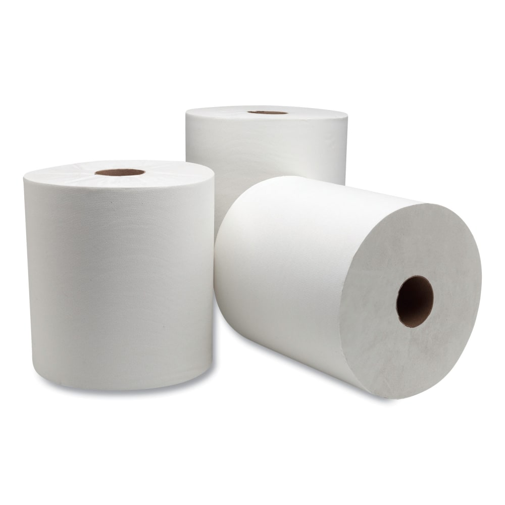 Tork Advanced Hardwound Roll Towel, 1-Ply, 7.88in x 1, 000 ft, White, 6 Rolls/Carton MPN:214405