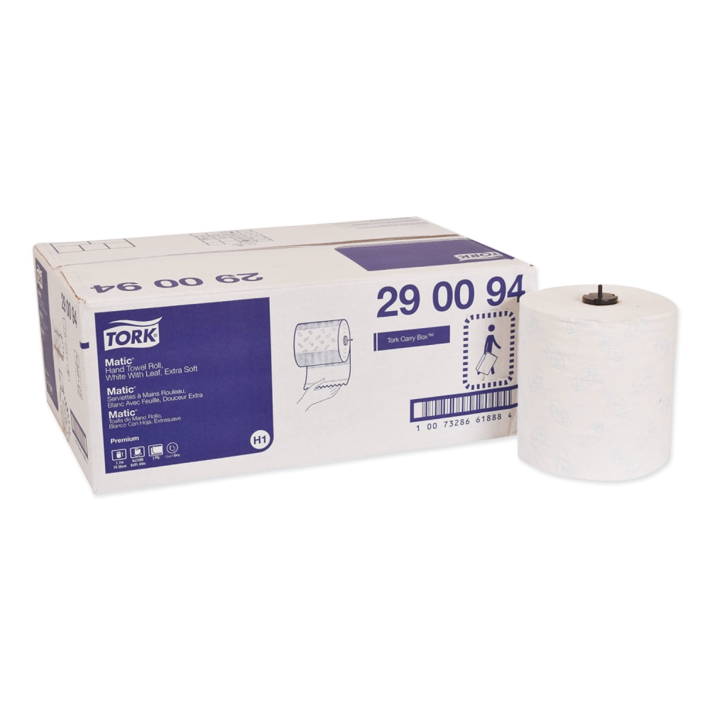 Tork Premium Matic Hand Towel Roll, 2-Ply, 7.7in x 300 ft, White, 6/Carton MPN:290094
