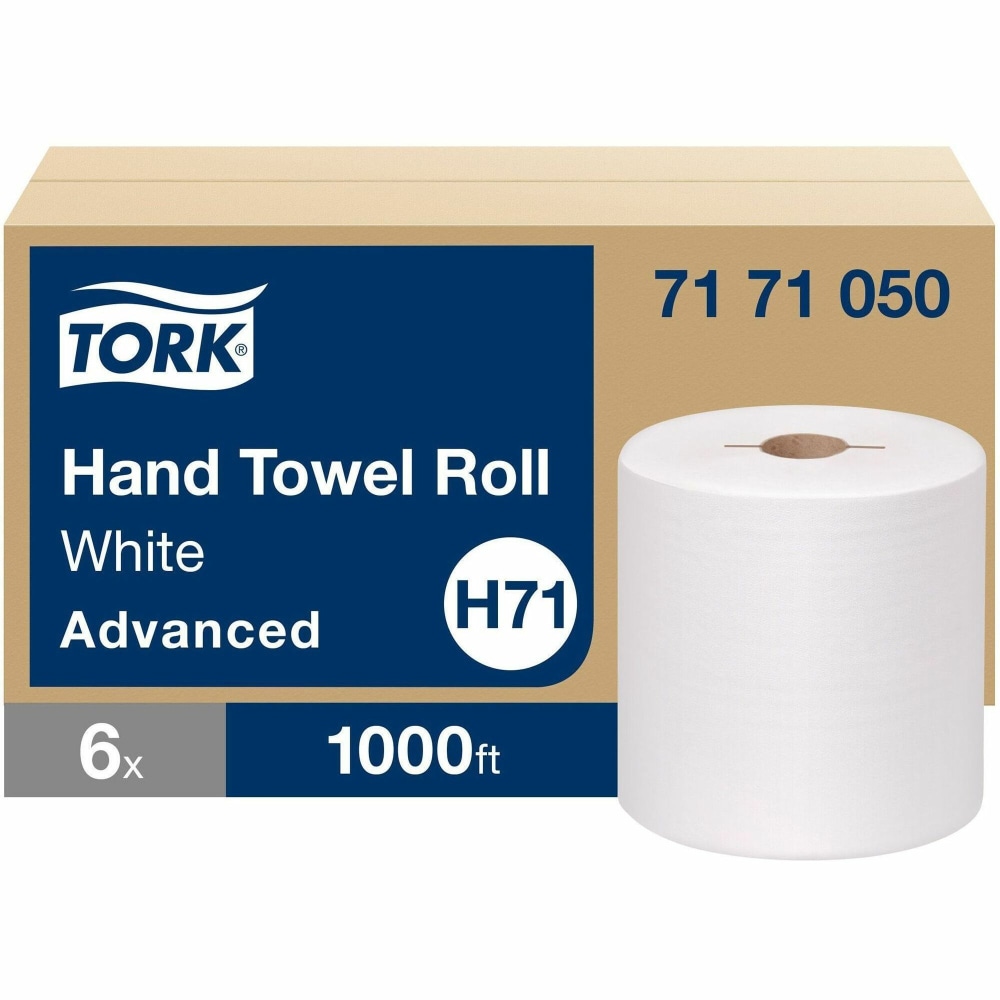 TORK Roll Hand Towel White H71 - Tork Roll Hand Towel White H71, Advanced, Fast Absorbency, 1000 Towels, 6/Pack, 7171050 MPN:7171050