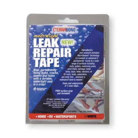 Roof Repair Tape Kit, 4 In x 5 Ft, White MPN:UVW-4-5 Kit