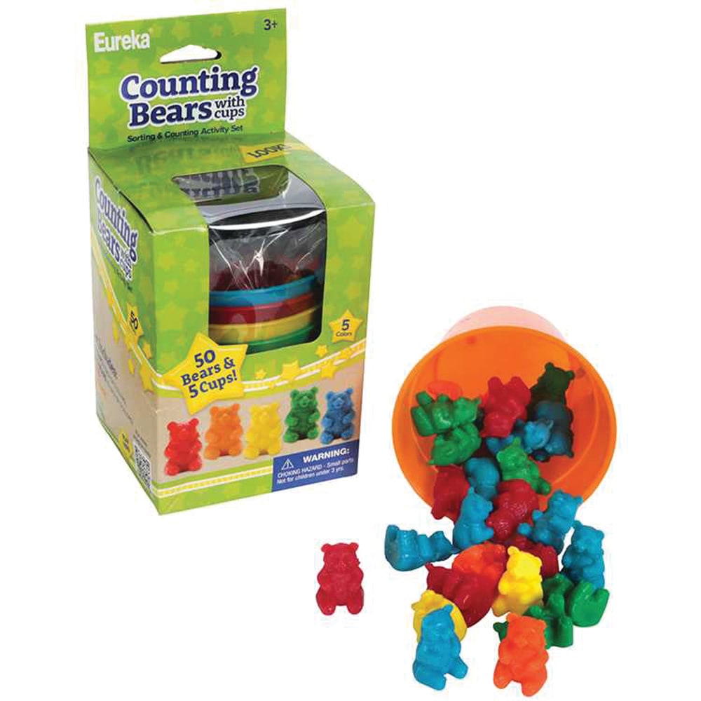 Eureka Counting Bears With Cups Manipulatives, Ages 4-7, Set Of 55 MPN:EU-864040