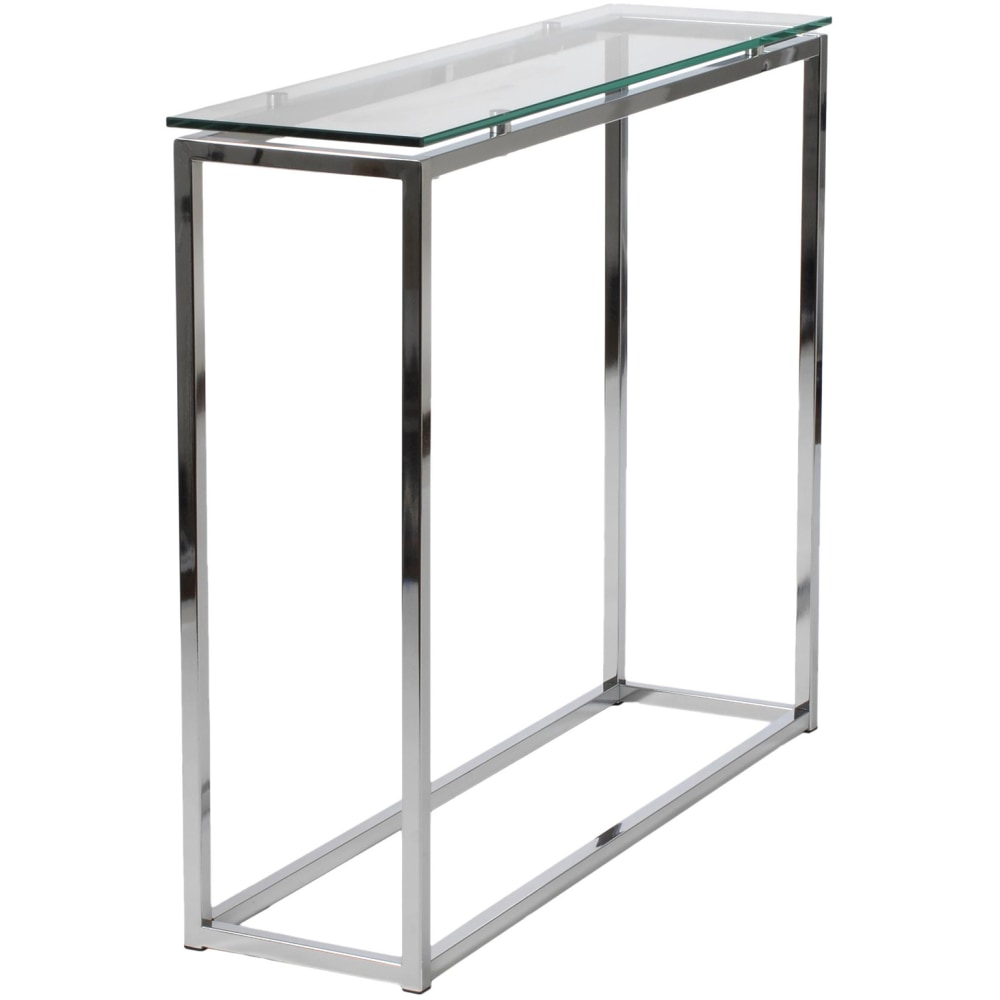 Eurostyle Sandor Console Table, 30-1/3inH x 35-4/5inW x 10inD, Chrome/Clear MPN:28033