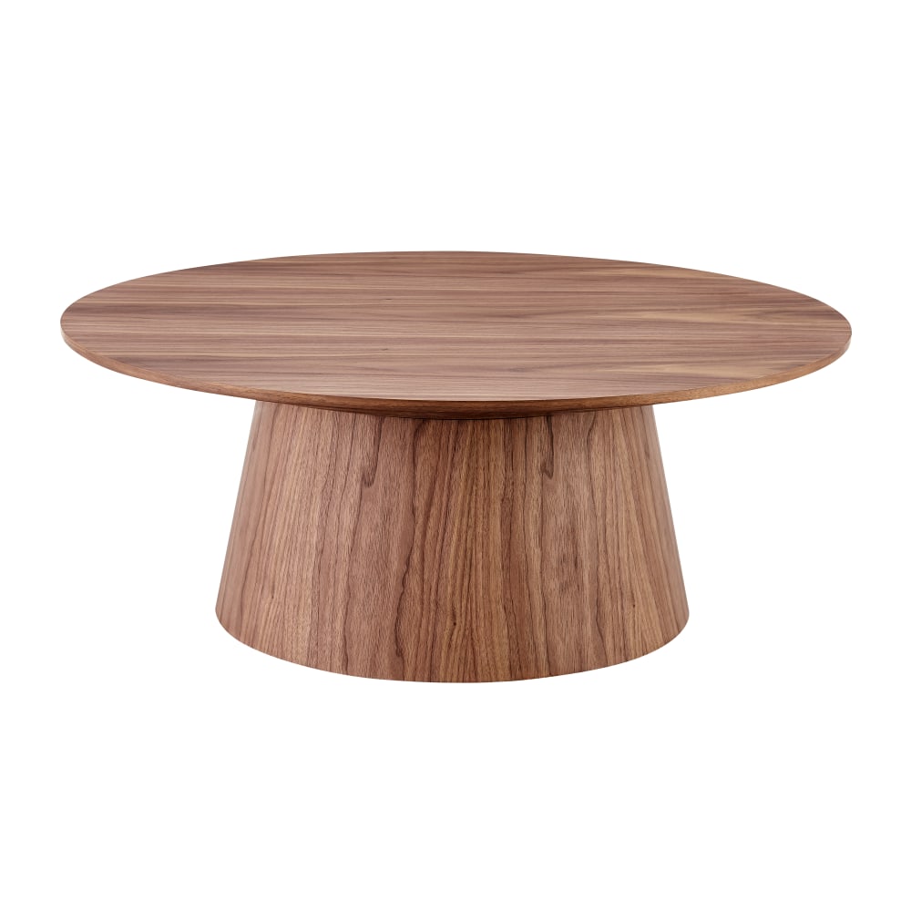 Eurostyle Welsey Round Coffee Table, 14inH x 35-1/2inW x 35-1/2inD, Walnut MPN:39013WAL-KIT