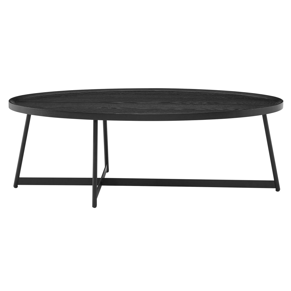 Eurostyle Niklaus Oval Coffee Table, 15-1/2inH x 47inW x 23-1/2inD, Black MPN:90272BLK