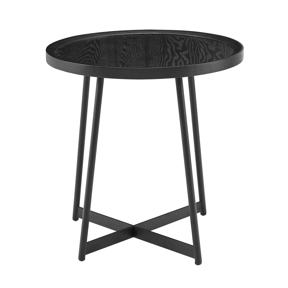 Eurostyle Niklaus Round Side Table, 22-1/8inH x 21-3/4inW x 21-3/4inD, Black MPN:90276BLK
