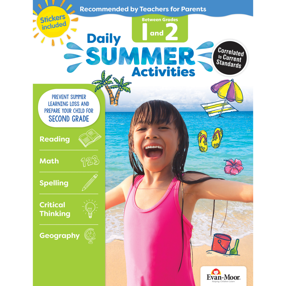 Evan-Moor Daily Summer Activities Book, Moving From 1st Grade to 2nd Grade MPN:EMC1072