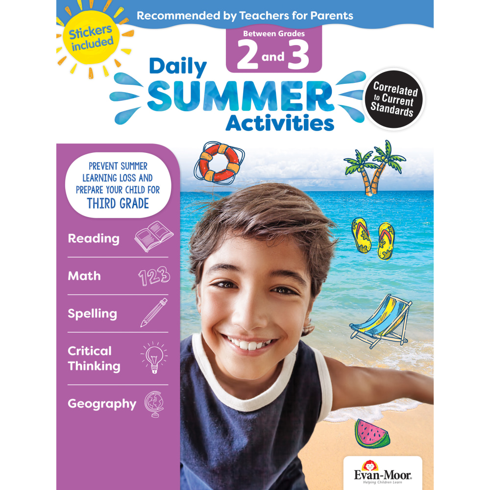 Evan-Moor Daily Summer Activities Book, Moving From 2nd Grade to 3rd Grade MPN:EMC1073