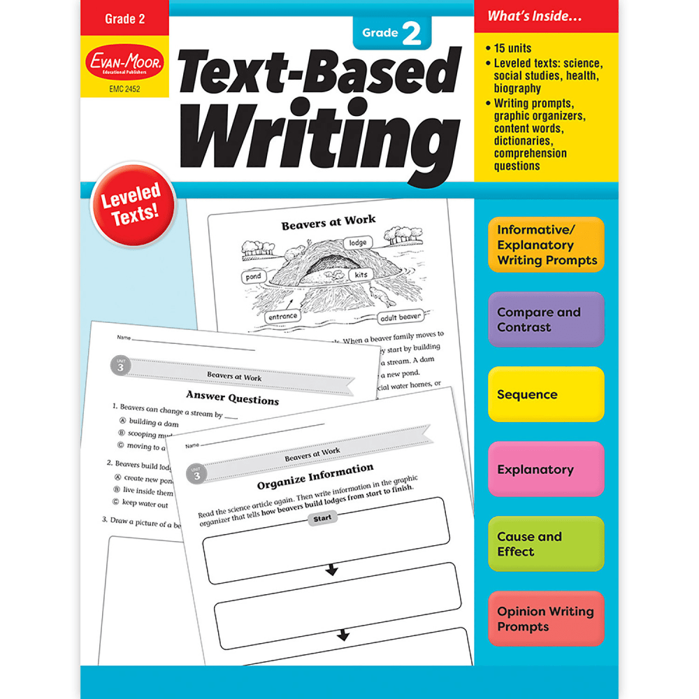 Evan-Moor Educational Publishers Text-Based Writing, Grade 2 MPN:EMC2452