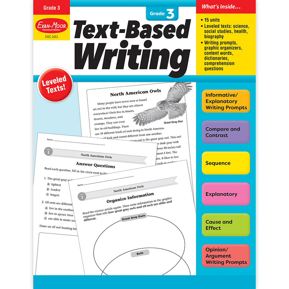 Evan-Moor Educational Publishers Text-Based Writing, Grade 3 MPN:EMC2453