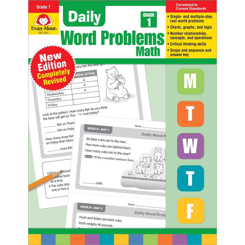 Evan-Moor Educational Publishers Daily Word Problems Math, Grade 1 MPN:EMC3091