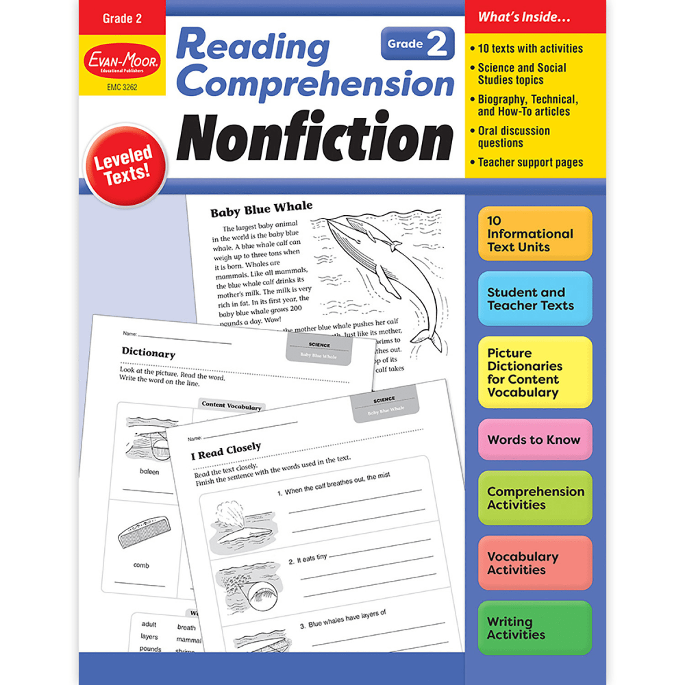 Evan-Moor Educational Publishers Reading Comprehension: Nonfiction, Grade 2 MPN:EMC3262