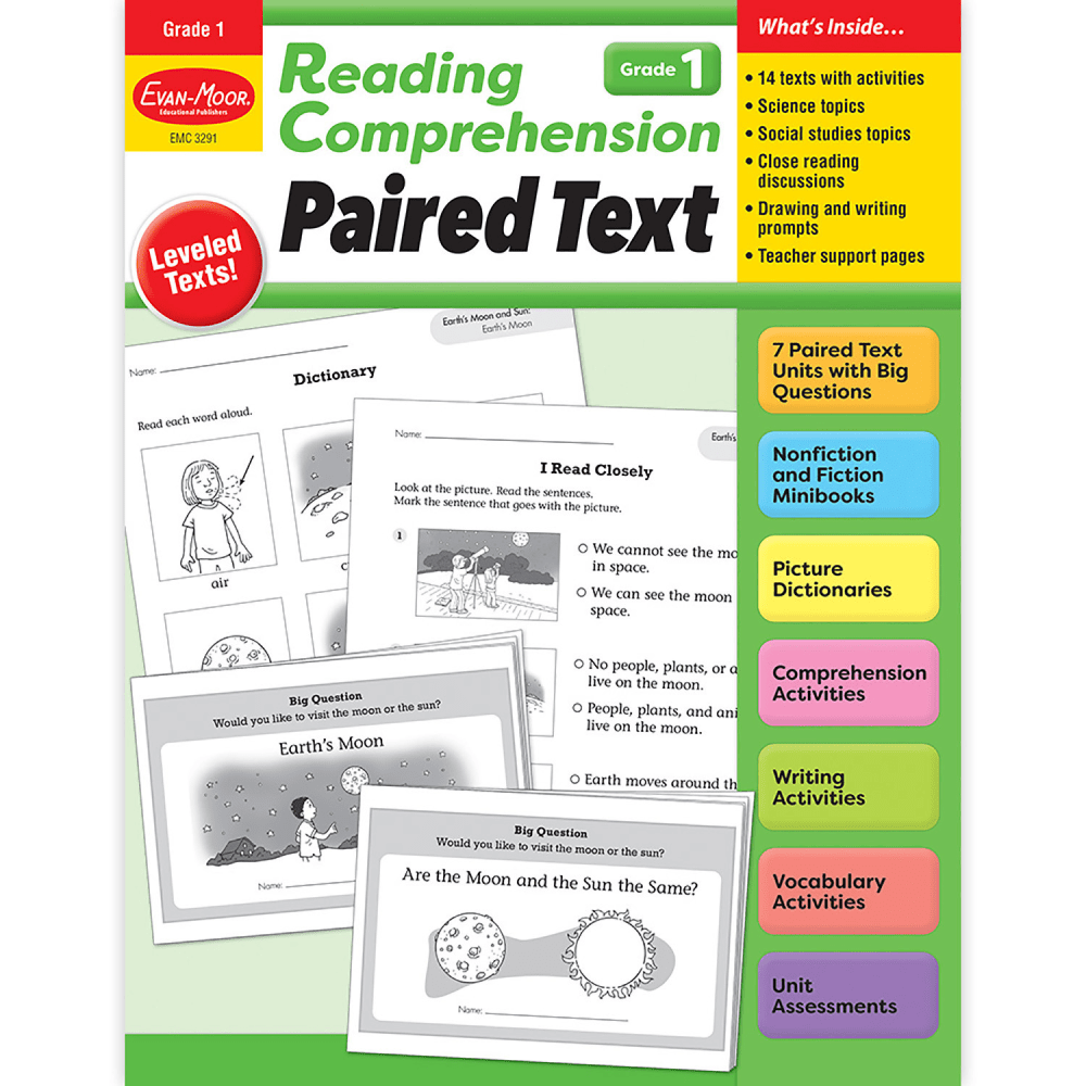 Evan-Moor Educational Publishers Reading Comprehension: Paired Text, Grade 1 MPN:EMC3291