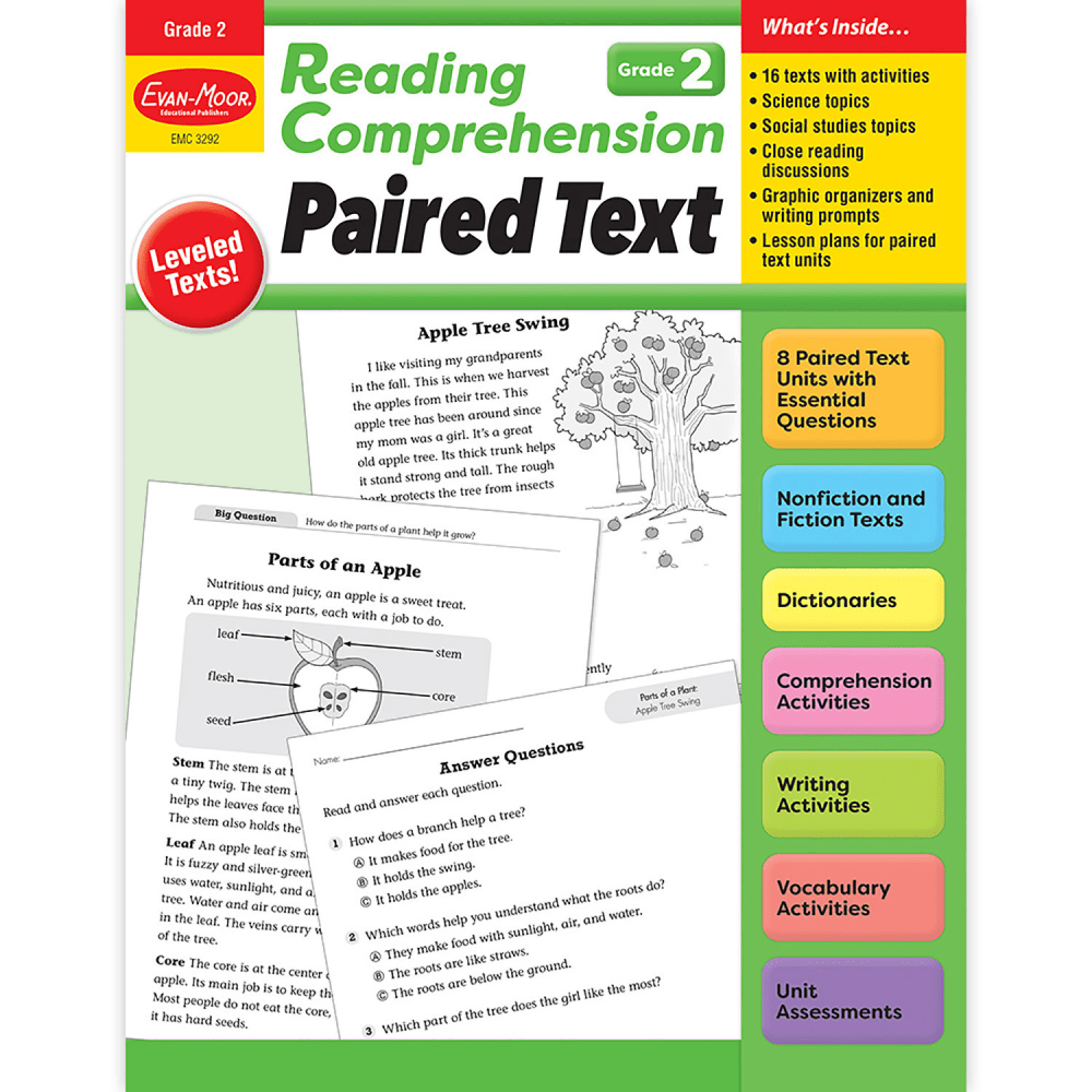 Evan-Moor Educational Publishers Reading Comprehension: Paired Text, Grade 2 MPN:EMC3292