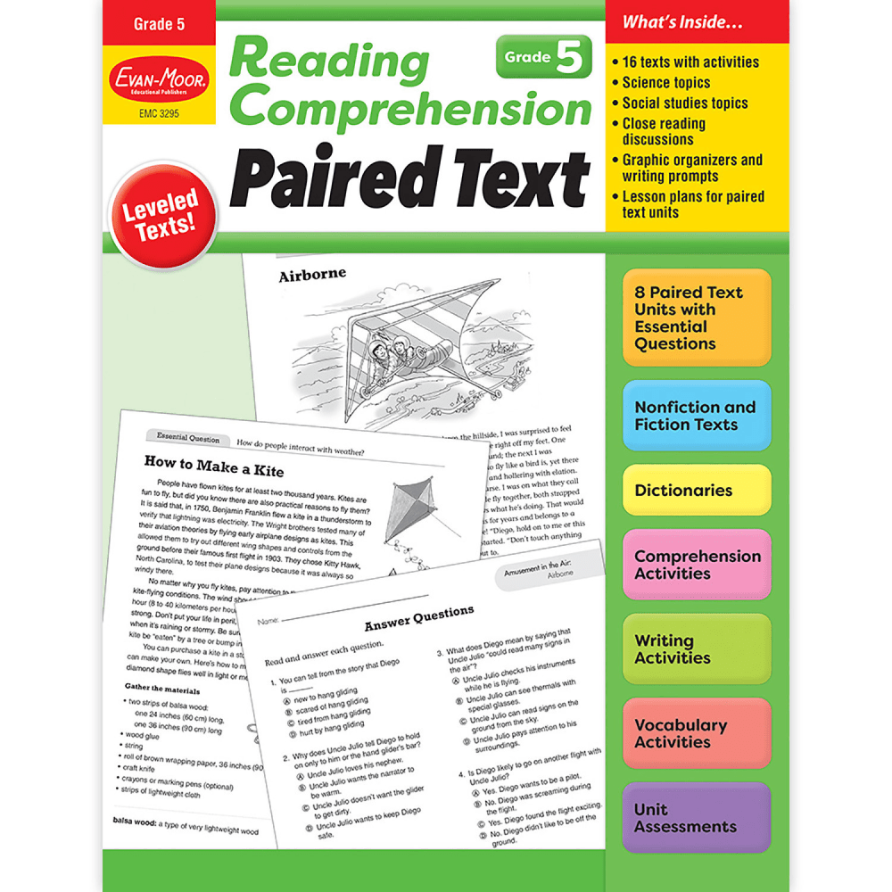 Evan-Moor Educational Publishers Reading Comprehension: Paired Text, Grade 5 MPN:EMC3295