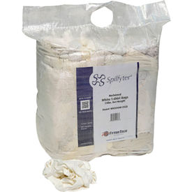 Spilfyter® Universal Bulk Reclaimed T-Shirt Rag Compressed White WR5010W-25CB