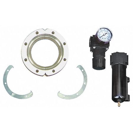 Air Wipe Kit, 1/4 In NPT, 3 In Dia., Alum MPN:2453