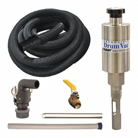 High Lift Rev. Drum Vacuum System, 110 gal., Hose Dia. 1-1/2