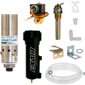 Exair® NEMA 4X St. Cabinet Cooler System w/24VDC Thermostat Control 8 CFM 1/8 NPT 550 BTU/Hr 4808SS-24VDC