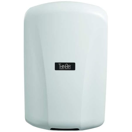 Automatic Hand Dryer, 14 sec Dry, 68 to 74, 208 to 277V AC, White, Smooth MPN:TA-ABSV-208-277V