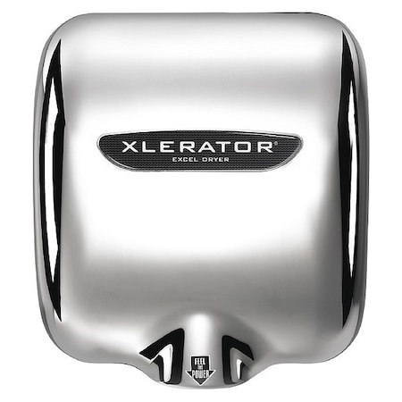 Automatic Hand Dryer, 8 sec Dry, 68 to 77, 110 to 120V AC, Silver, Chrome Plated MPN:XL-C-110-120V