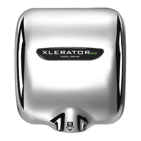 Automatic Hand Dryer, 10 sec Dry, 68 to 76, 110 to 120V AC, Silver, Chrome Plated MPN:XL-C-ECO-1.1N-110-120V